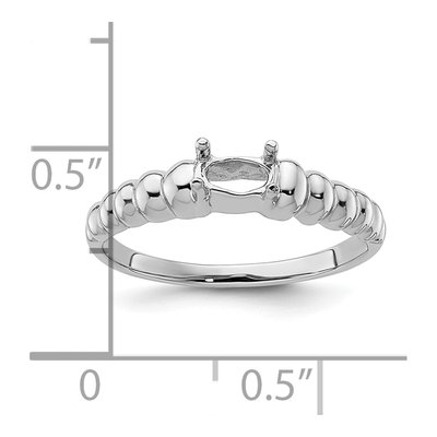 14K White Gold East-West Oval Ring Mounting – view 6