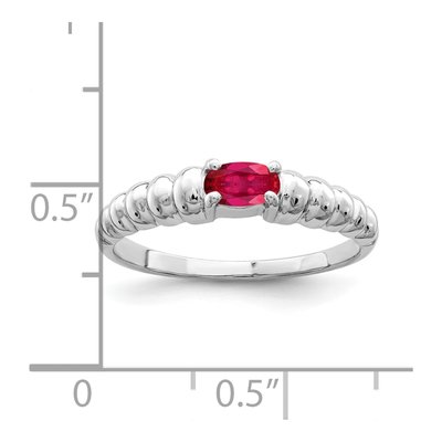 14K White Gold Ruby Oval Ring – view 2