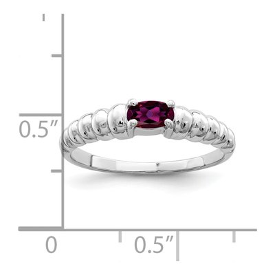 14K White Gold Rhodolite Garnet East-West Ring – view 2
