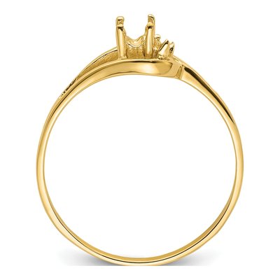 14K Yellow Gold Oval Ring Mounting – view 3