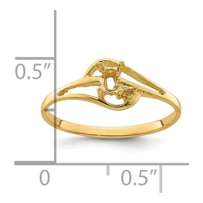 14K Yellow Gold Oval Ring Mounting – view 6
