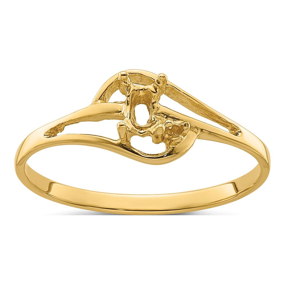 14K Yellow Gold Oval Ring Mounting