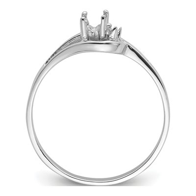 14K White Gold Oval Ring Mounting – view 3