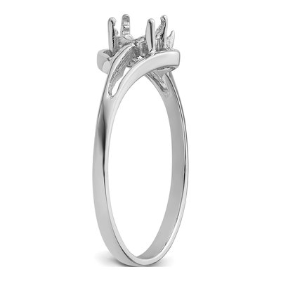 14K White Gold Oval Ring Mounting – view 5