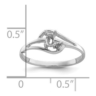 14K White Gold Oval Ring Mounting – view 6