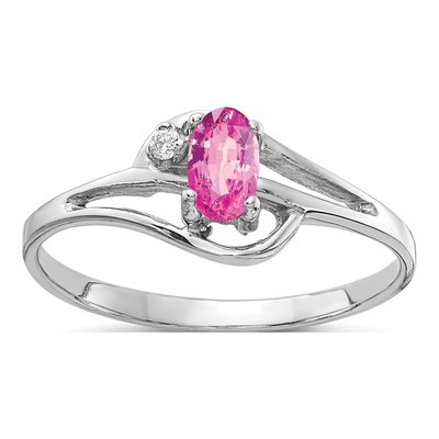 14K White Gold Sapphire & Diamond Ring