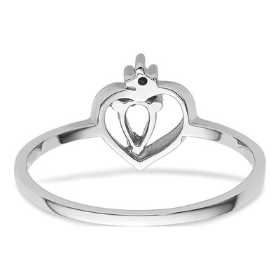 14K White Gold Heart Ring Mounting – view 4