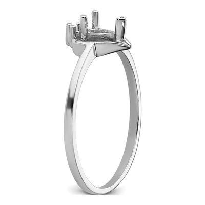 14K White Gold Heart Ring Mounting – view 5