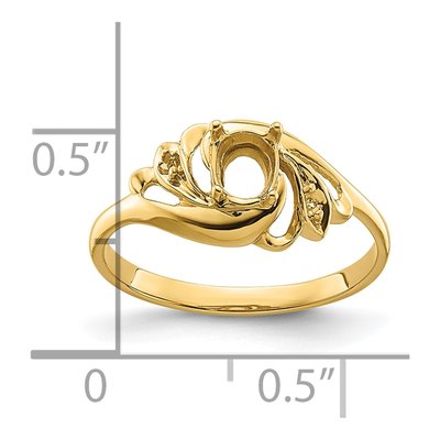 14K Yellow Gold Oval Ring Mounting – view 6