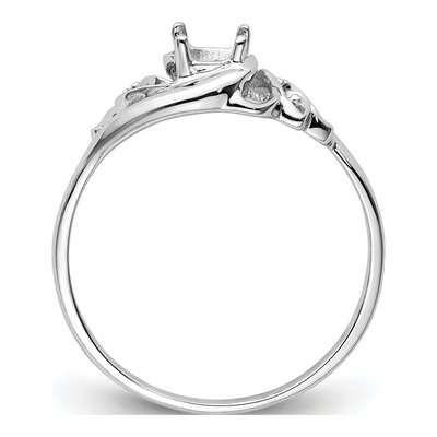 14K White Gold Oval Ring Mounting – view 3