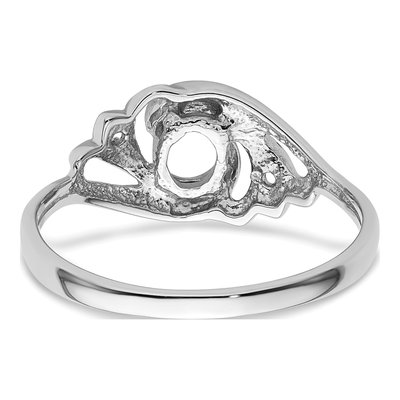 14K White Gold Oval Ring Mounting – view 5