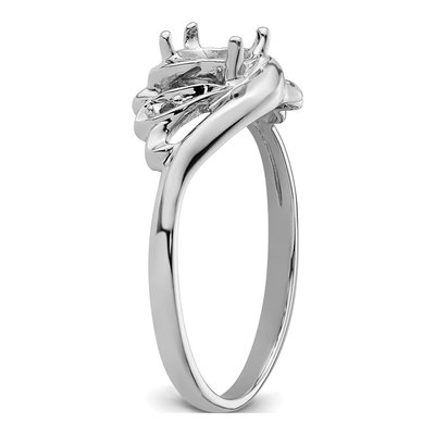 14K White Gold Oval Ring Mounting – view 6