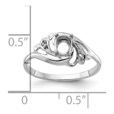 14K White Gold Oval Ring Mounting – view 7