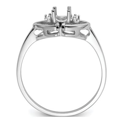 14K White Gold Two Hearts Ring Mounting – view 3