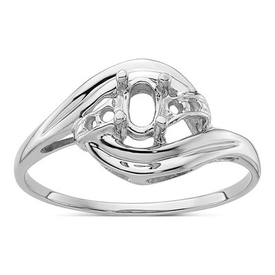 14K White Gold Ring Mounting
