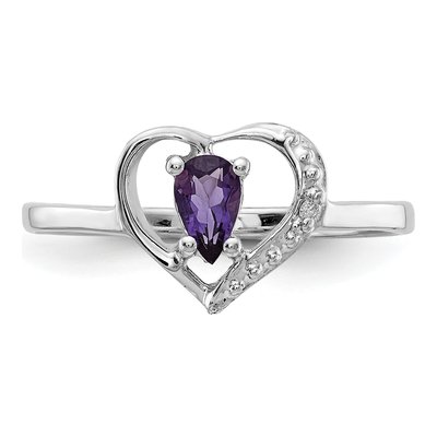 14K White Gold Heart Ring Mounting – view 6