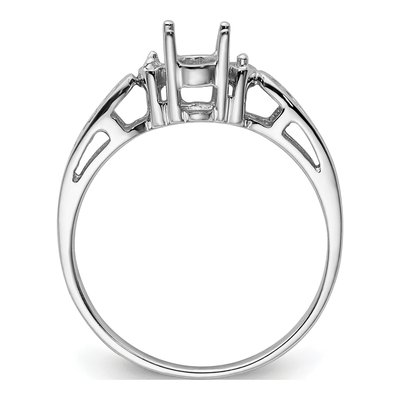 14K White Gold Oval Ring Mounting – view 3