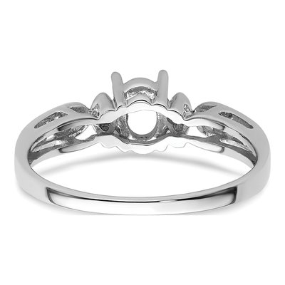 14K White Gold Oval Ring Mounting – view 5