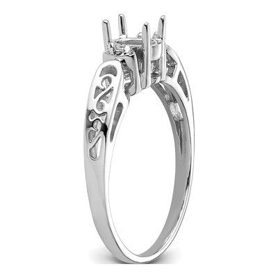 14K White Gold Oval Ring Mounting – view 6