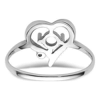 14K White Gold Heart Ring Mounting – view 4