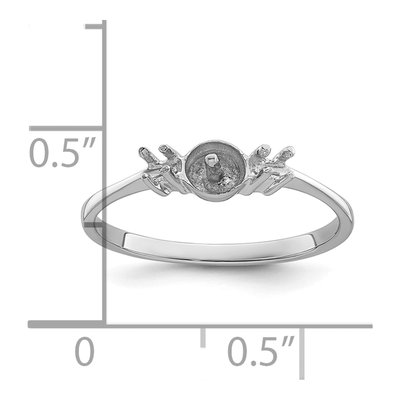 14K White Gold Pearl Ring Mounting – view 6