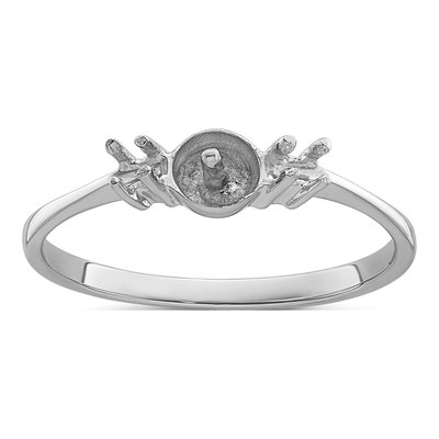14K White Gold Pearl Ring Mounting