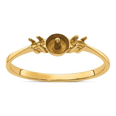14K Yellow Gold Pearl Ring Mounting