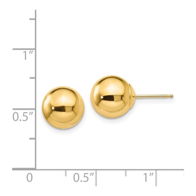 14K Yellow Gold Puffed Ball Stud Earrings – view 5