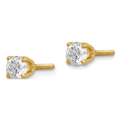 14K Yellow Gold 1/3 ct tw 4.25mm Round Diamond Stud Earrings – view 3