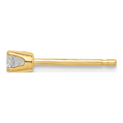 14K Yellow Gold 1/20 ct tw 2.3mm Round Diamond Stud Earrings – view 2