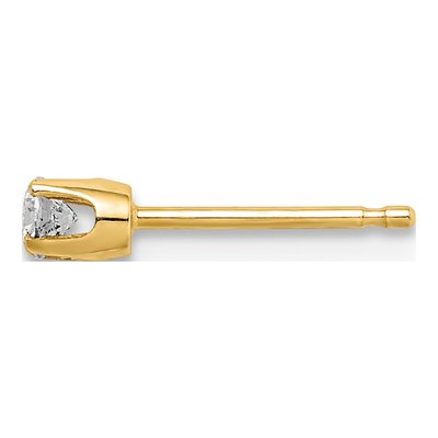 14K Yellow Gold Single Diamond Stud Earring – view 2