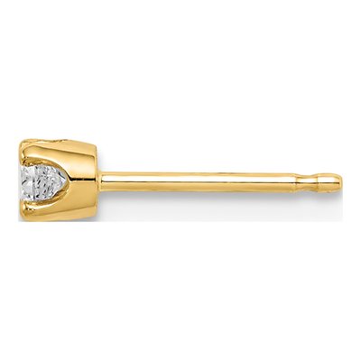 14K Yellow Gold 1/8 ct tw 3.2mm Round Diamond Stud Earrings – view 3