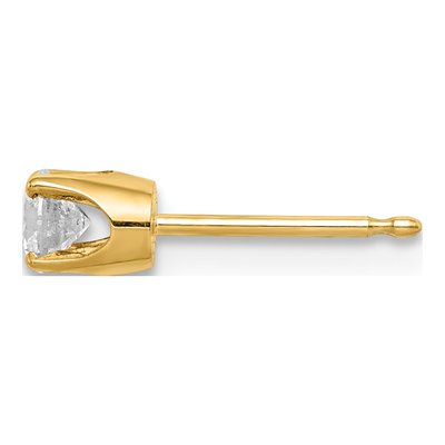 14K Yellow Gold 1/5 ct tw 3.7mm Round Diamond Stud Earrings – view 3
