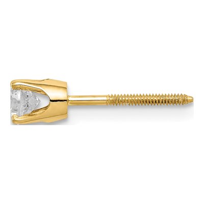 14K Yellow Gold 1/4 ct tw 4mm Round Diamond Stud Earrings – view 3