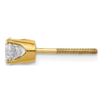 14K Yellow Gold 1/2 ct tw 5mm Round Diamond Stud Earrings – view 3