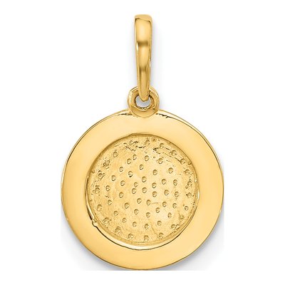 14K Yellow Gold Round Disc Charm – view 4