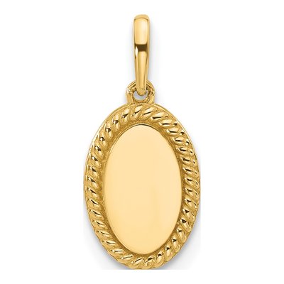 14K Yellow Gold Oval Charm