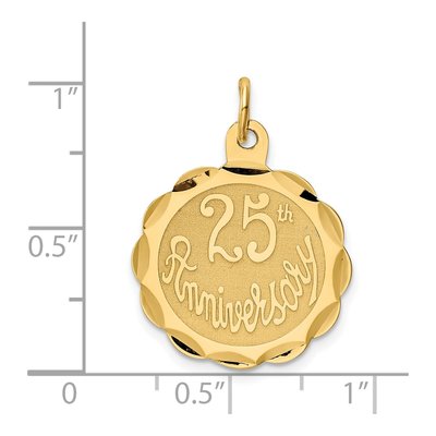 14K Yellow Gold 25th Anniversary Disc Charm – view 4