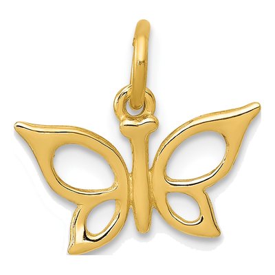 14K Yellow Gold Butterfly Pendant