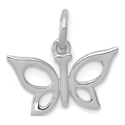14K White Gold Butterfly Pendant