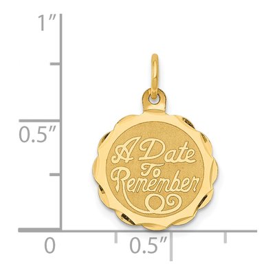14K Yellow Gold Date Disc Charm – view 4