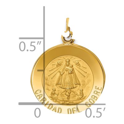 14K Yellow Gold Caridad Del Cobre Medal Pendant – view 4
