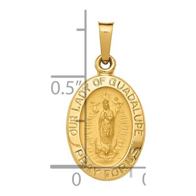 14K Yellow Gold Our of Guadalupe Oval Medal Charm – view 4