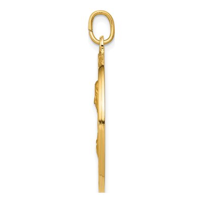 14K Yellow Gold Sacred Heart of Jesus Medal Pendant – view 3