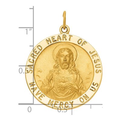 14K Yellow Gold Sacred Heart of Jesus Medal Pendant – view 4
