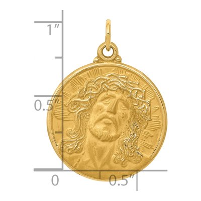 14K Yellow Gold Jesus Medal Pendant – view 4
