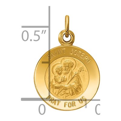 14K Yellow Gold Saint Joseph Medal Charm – view 4