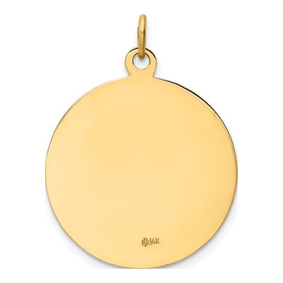 14K Yellow Gold St Francis Medal Round Pendant – view 5