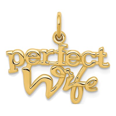 14K Yellow Gold 'perfect Wife' Pendant