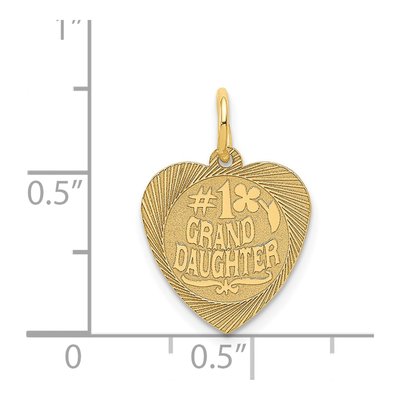 14K Yellow Gold Granddaughter Heart Number 1 Charm – view 4
